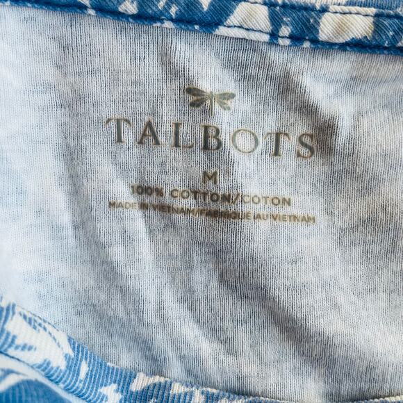 Talbots Size M t-shirt round collar tropical print - Picture 2 of 9
